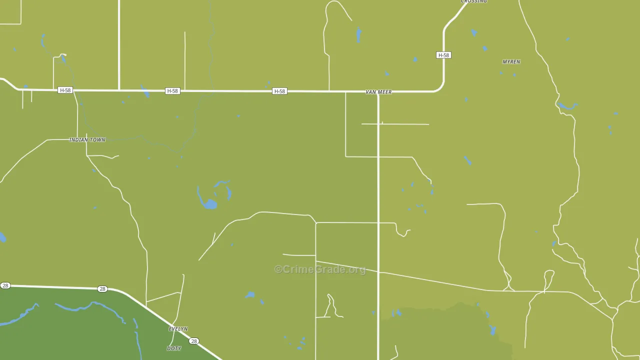Van Meer, MI Map of Vehicle Theft Rates
