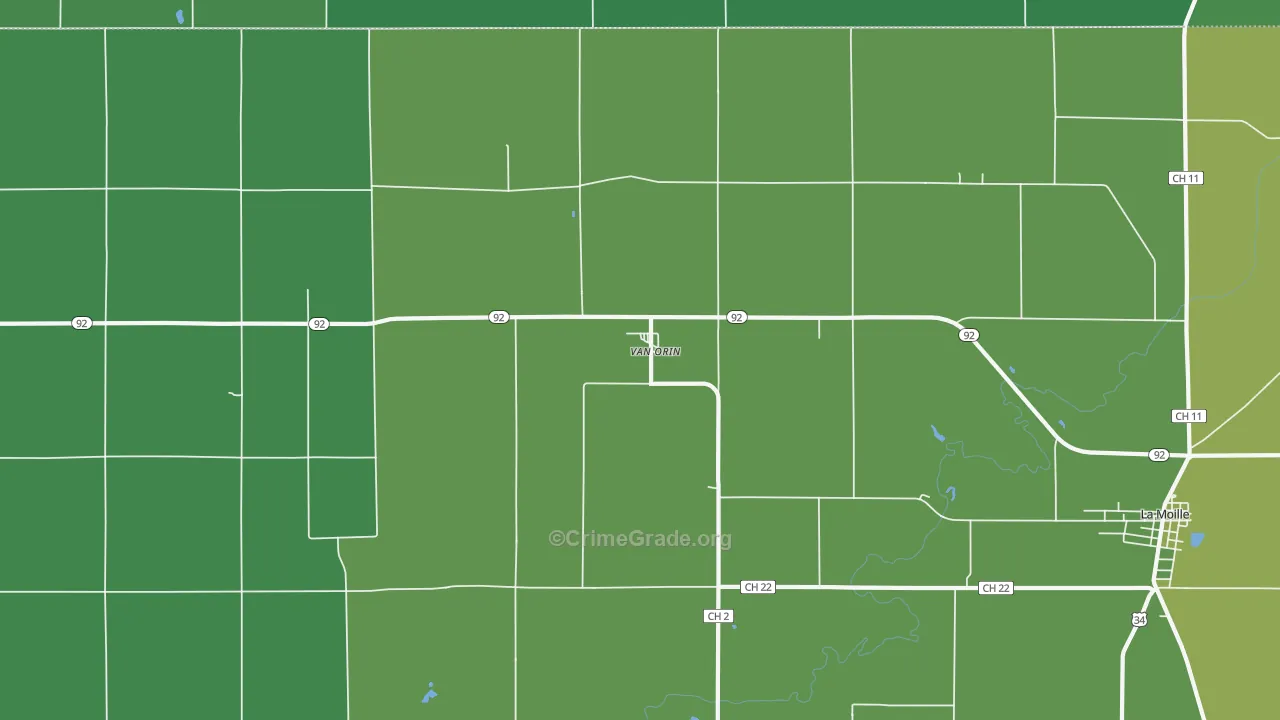 Van Orin, IL Map of Vehicle Theft Rates