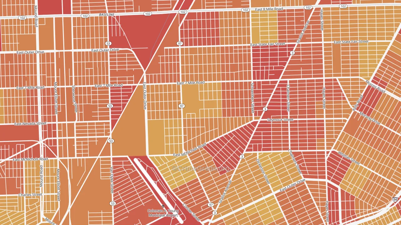 Van Steuban, Detroit, MI Map of Vehicle Theft Rates