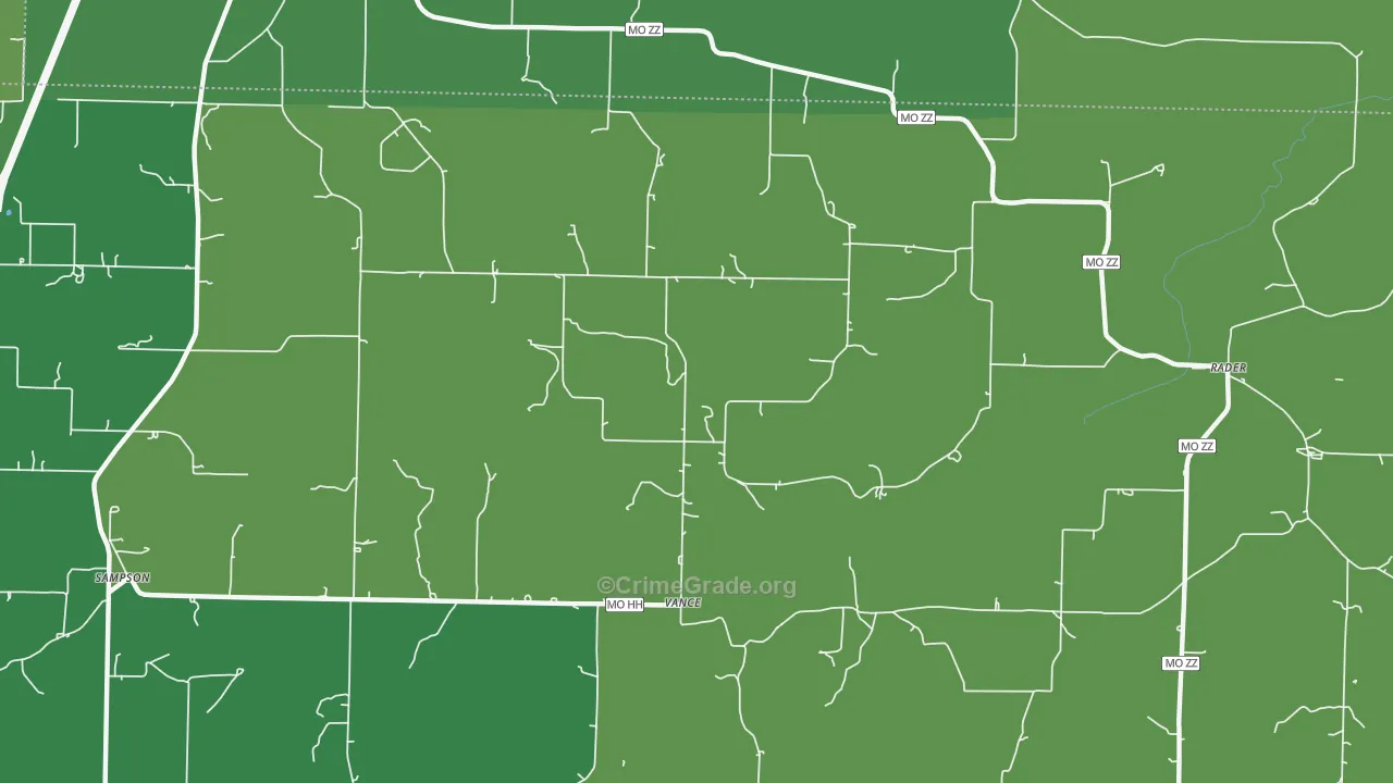 Vance, MO Map of Vehicle Theft Rates