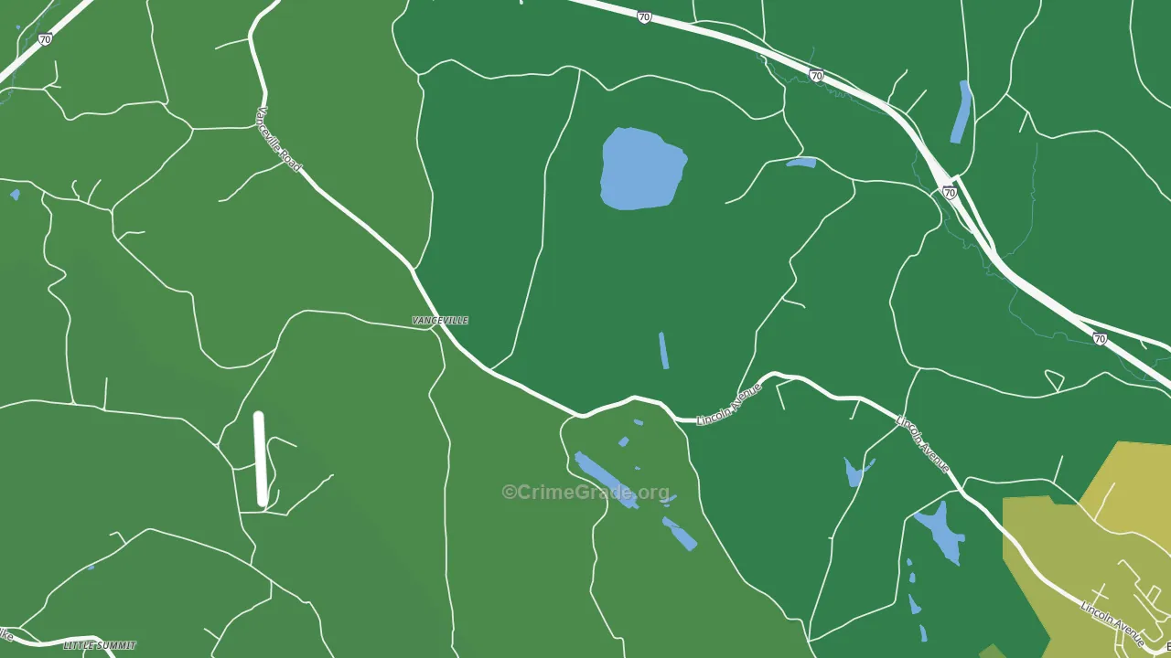 Vanceville, PA Map of Vehicle Theft Rates