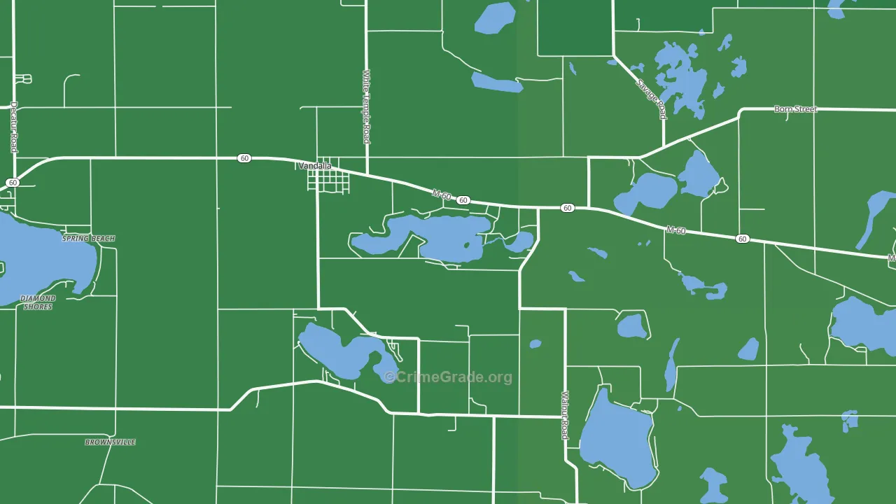 Vandalia, MI Map of Vehicle Theft Rates