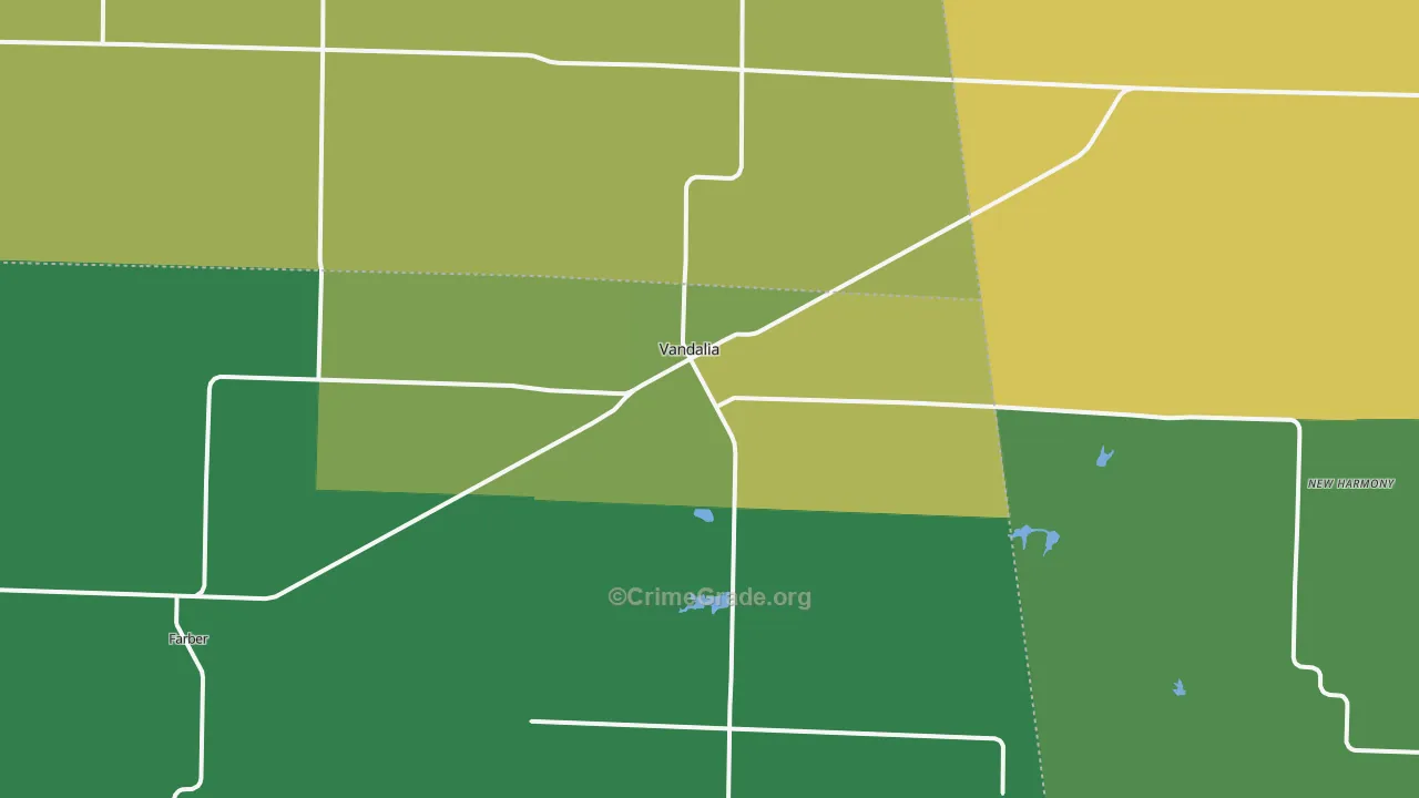 Vandalia, MO Map of Vehicle Theft Rates