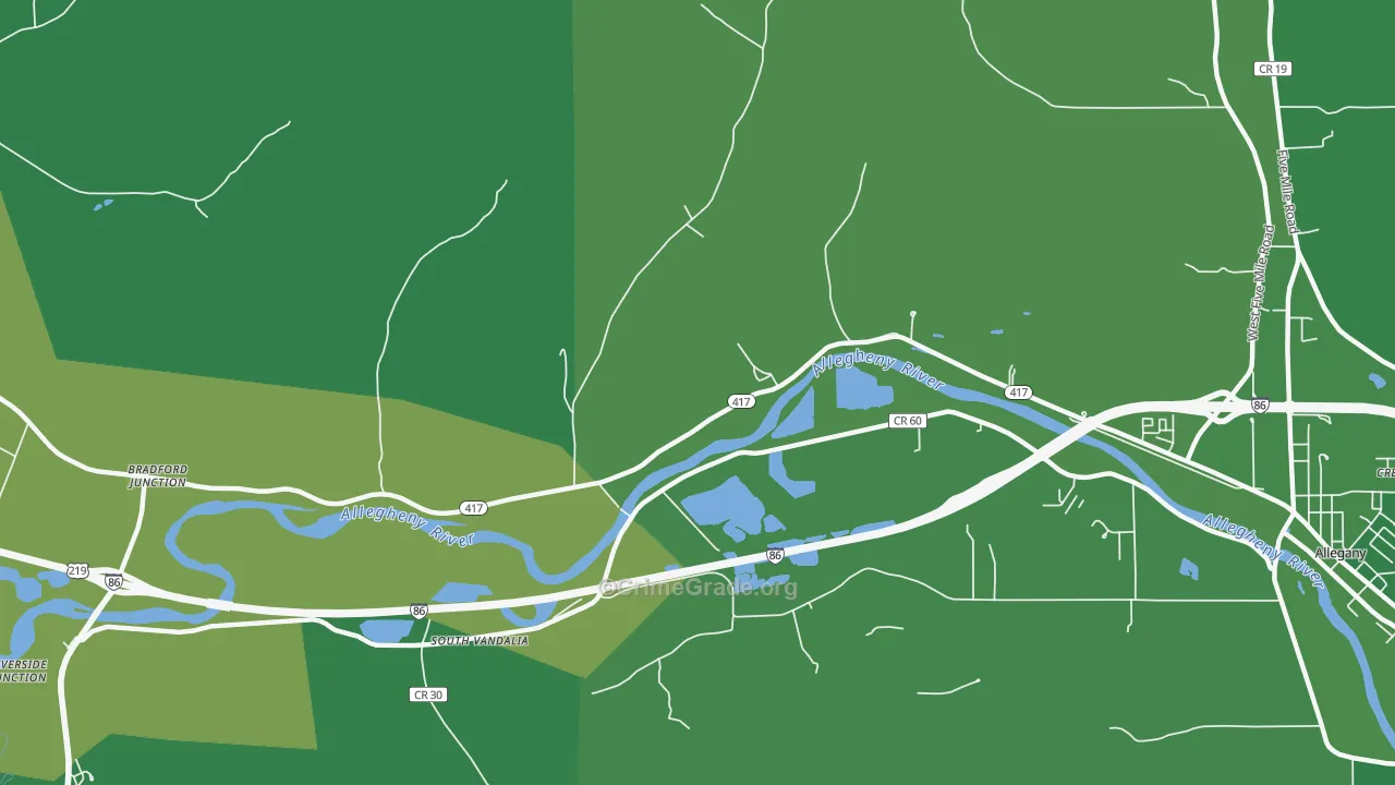 Vandalia, NY Map of Vehicle Theft Rates