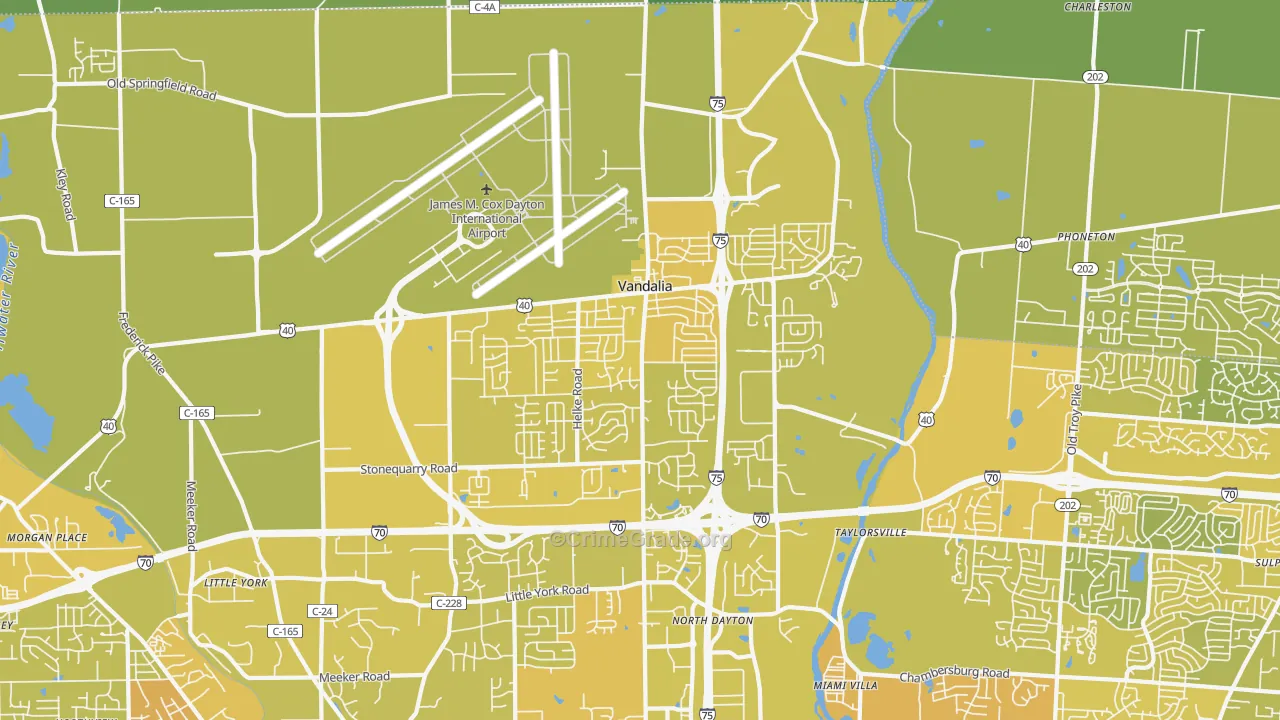 Vandalia, OH Map of Vehicle Theft Rates
