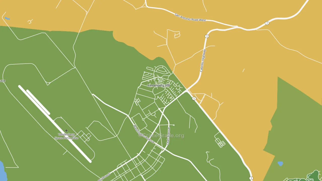 Vandenberg AFB, CA Map of Vehicle Theft Rates