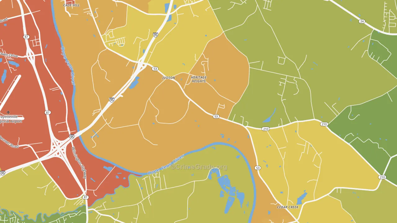 Vander, NC Map of Vehicle Theft Rates
