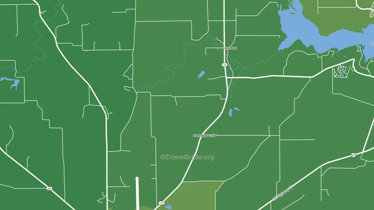 Vandyke, TX Map of Vehicle Theft Rates