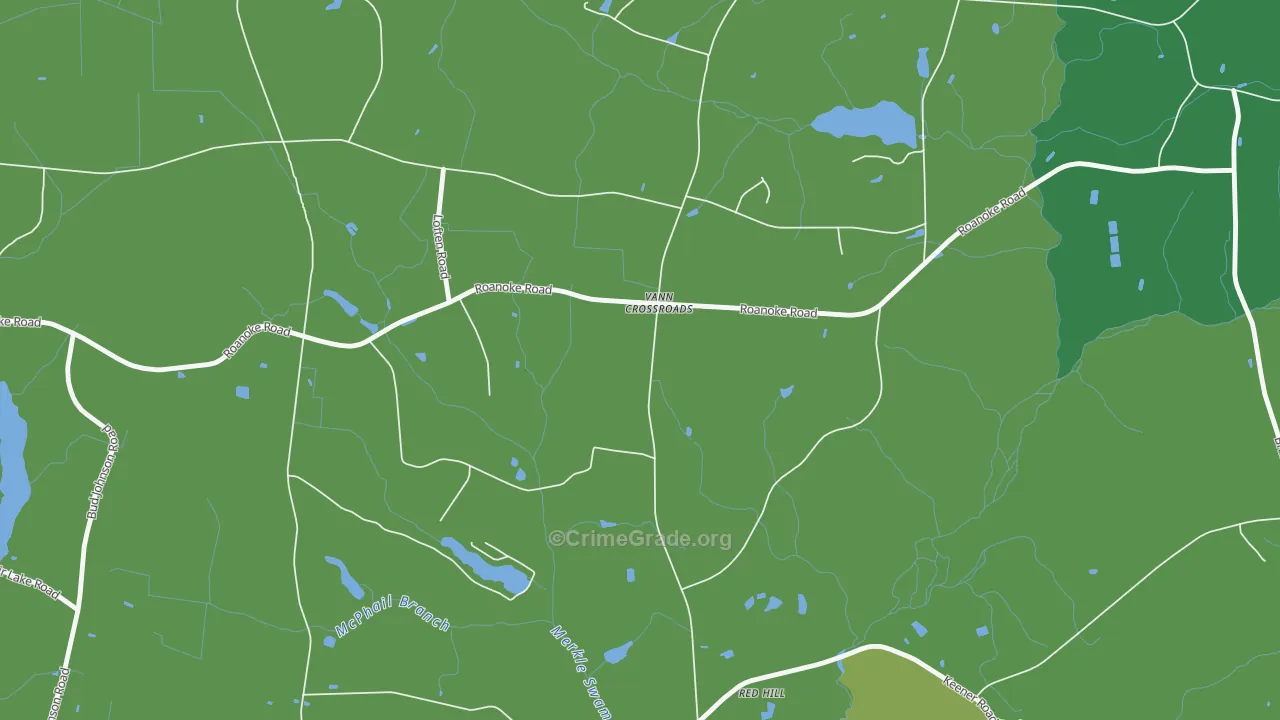 Vann Crossroads, NC Map of Vehicle Theft Rates