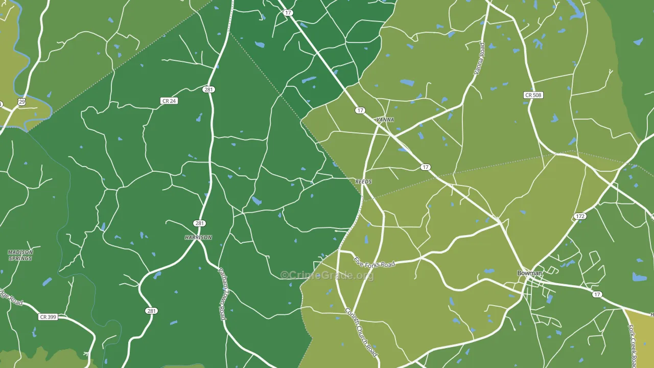 Vanna, GA Map of Vehicle Theft Rates