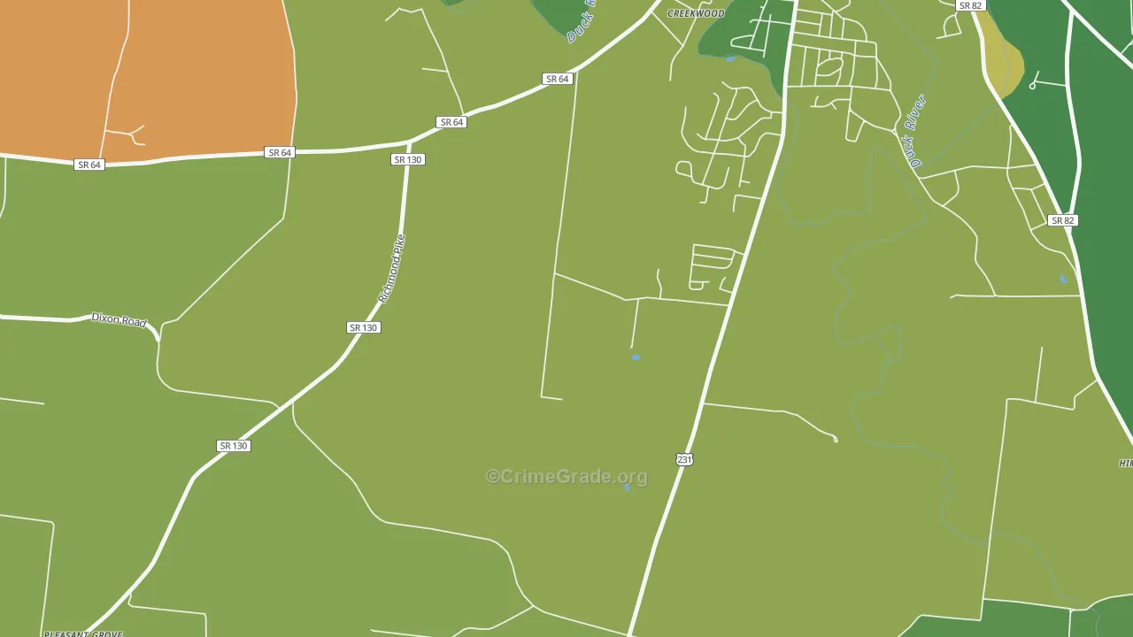Vannatta, TN Map of Vehicle Theft Rates