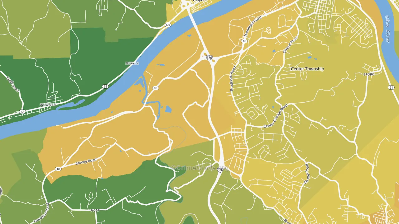 Vanport, PA Map of Vehicle Theft Rates