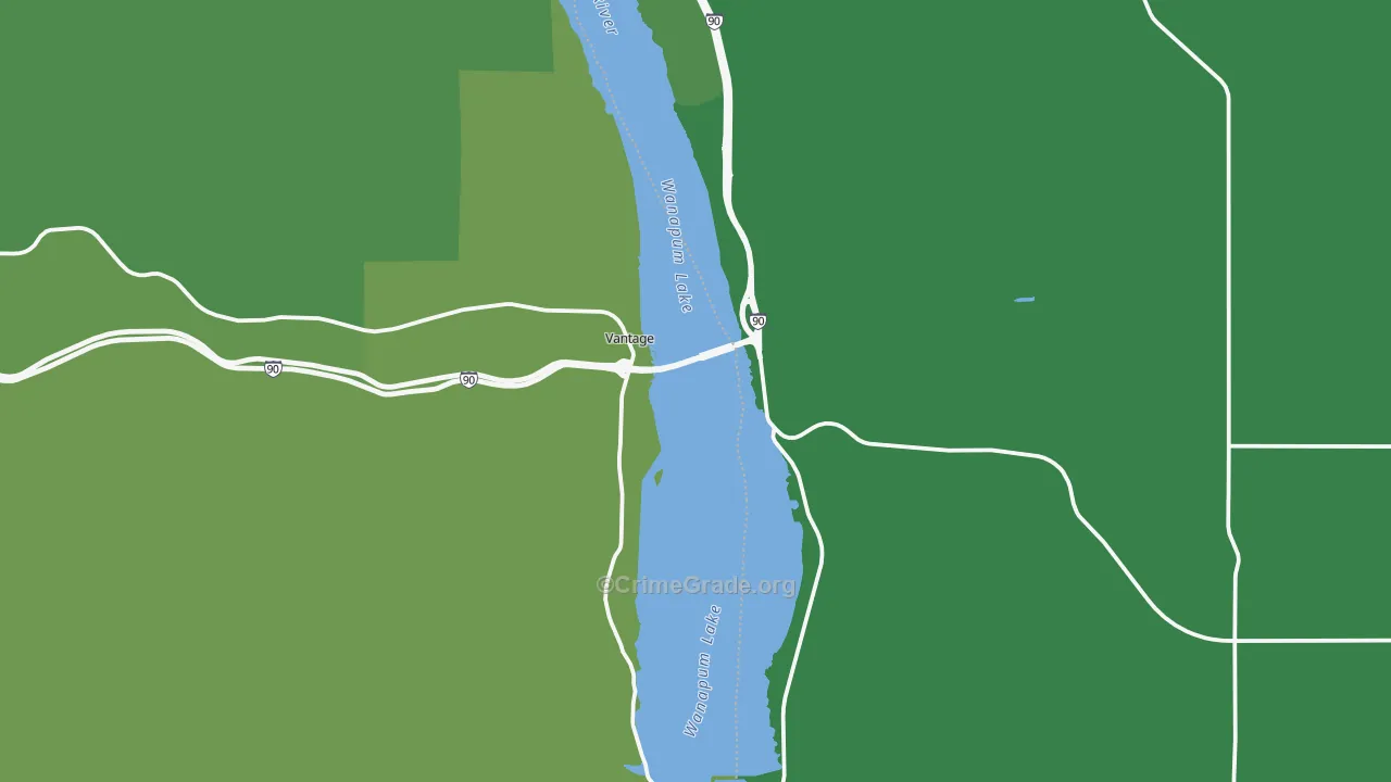 Vantage, WA Map of Vehicle Theft Rates