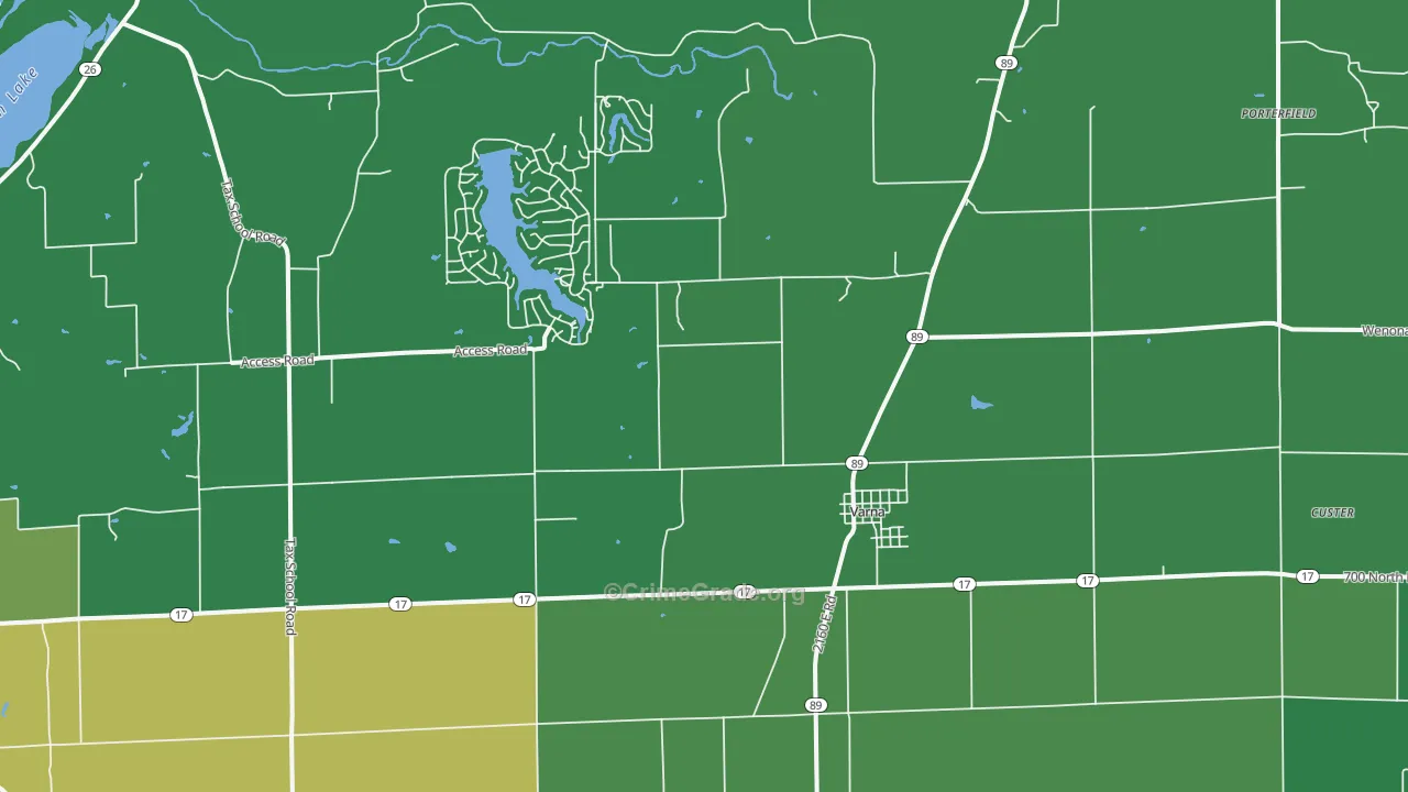 Varna, IL Map of Vehicle Theft Rates