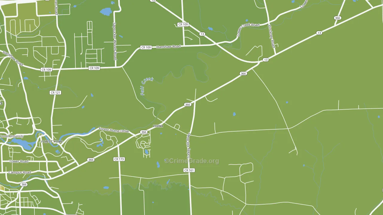 Varna, NY Map of Vehicle Theft Rates