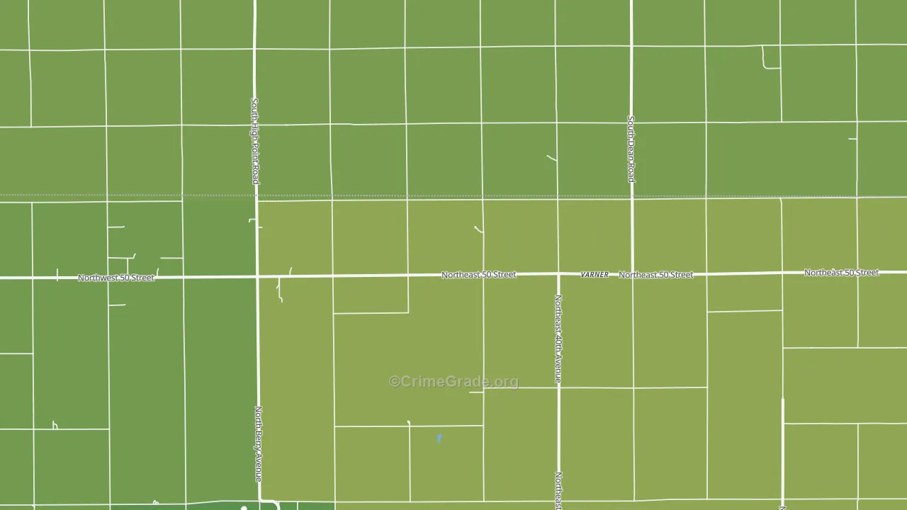 Varner, KS Map of Vehicle Theft Rates
