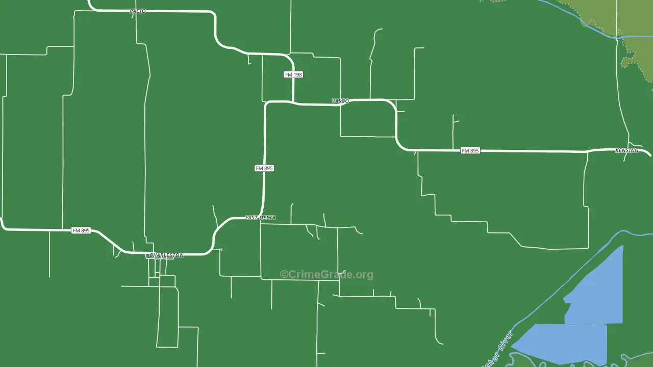 Vasco, TX Map of Vehicle Theft Rates