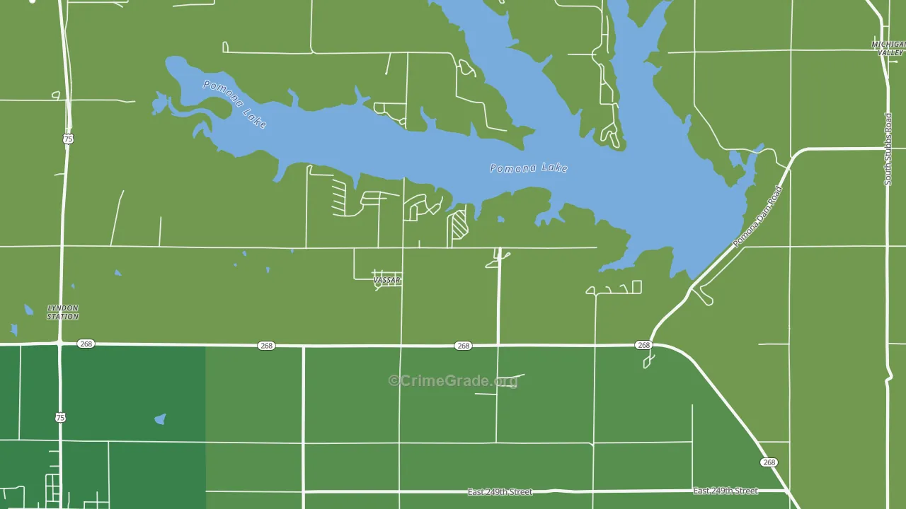 Vassar, KS Map of Vehicle Theft Rates