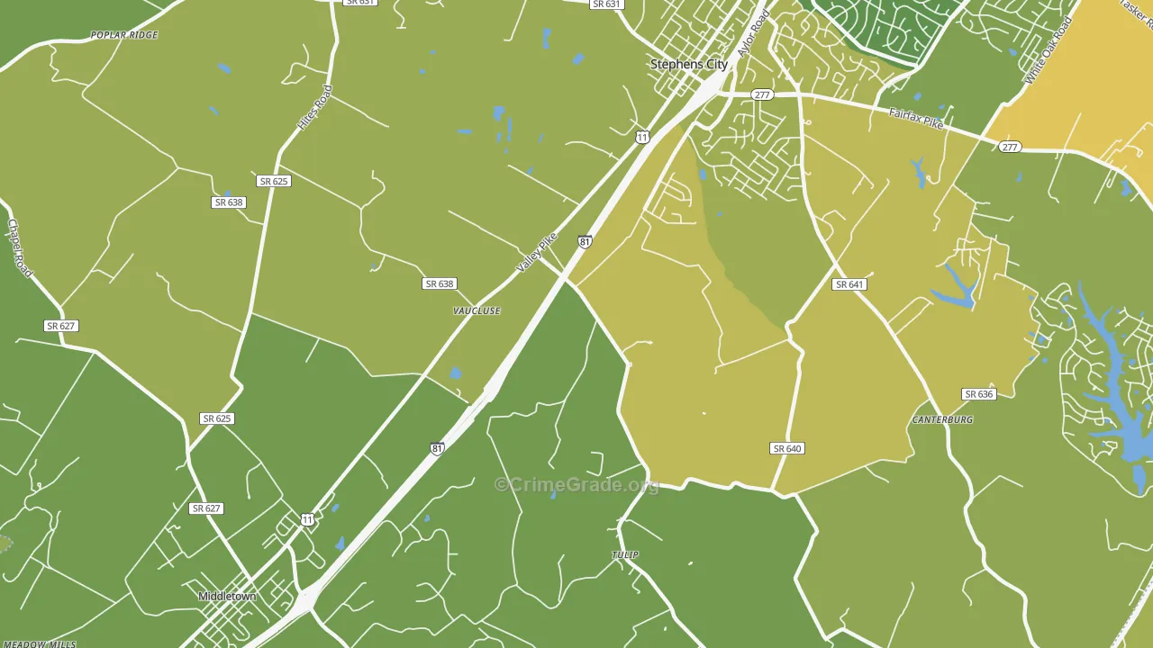 Vaucluse, VA Map of Vehicle Theft Rates