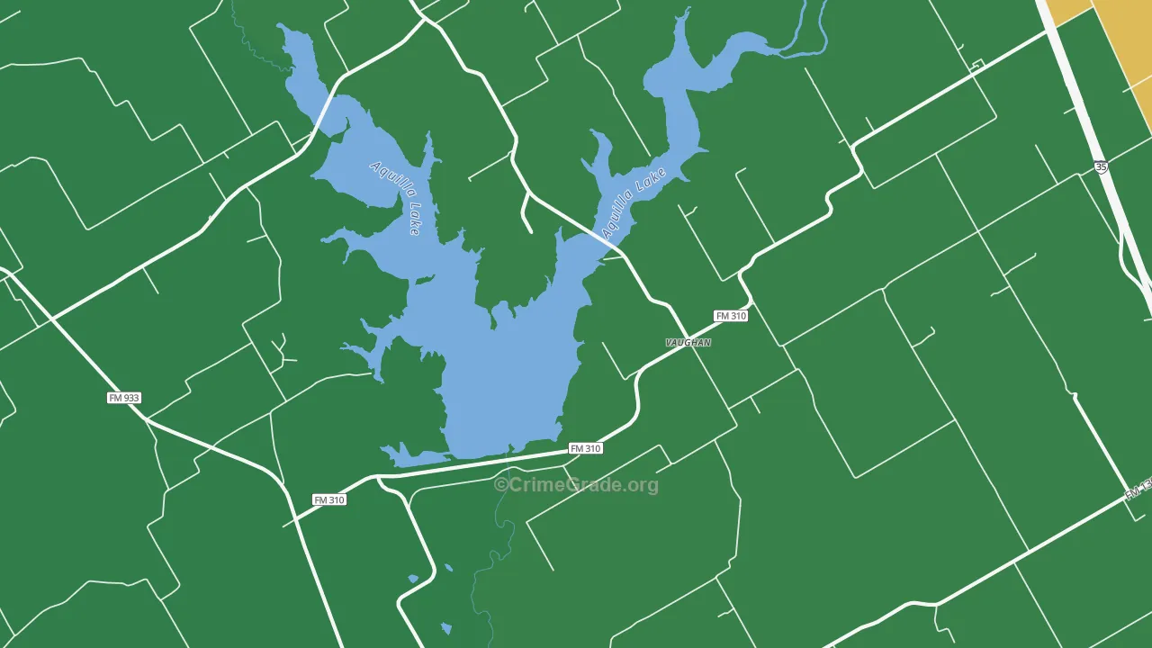 Vaughan, TX Map of Vehicle Theft Rates