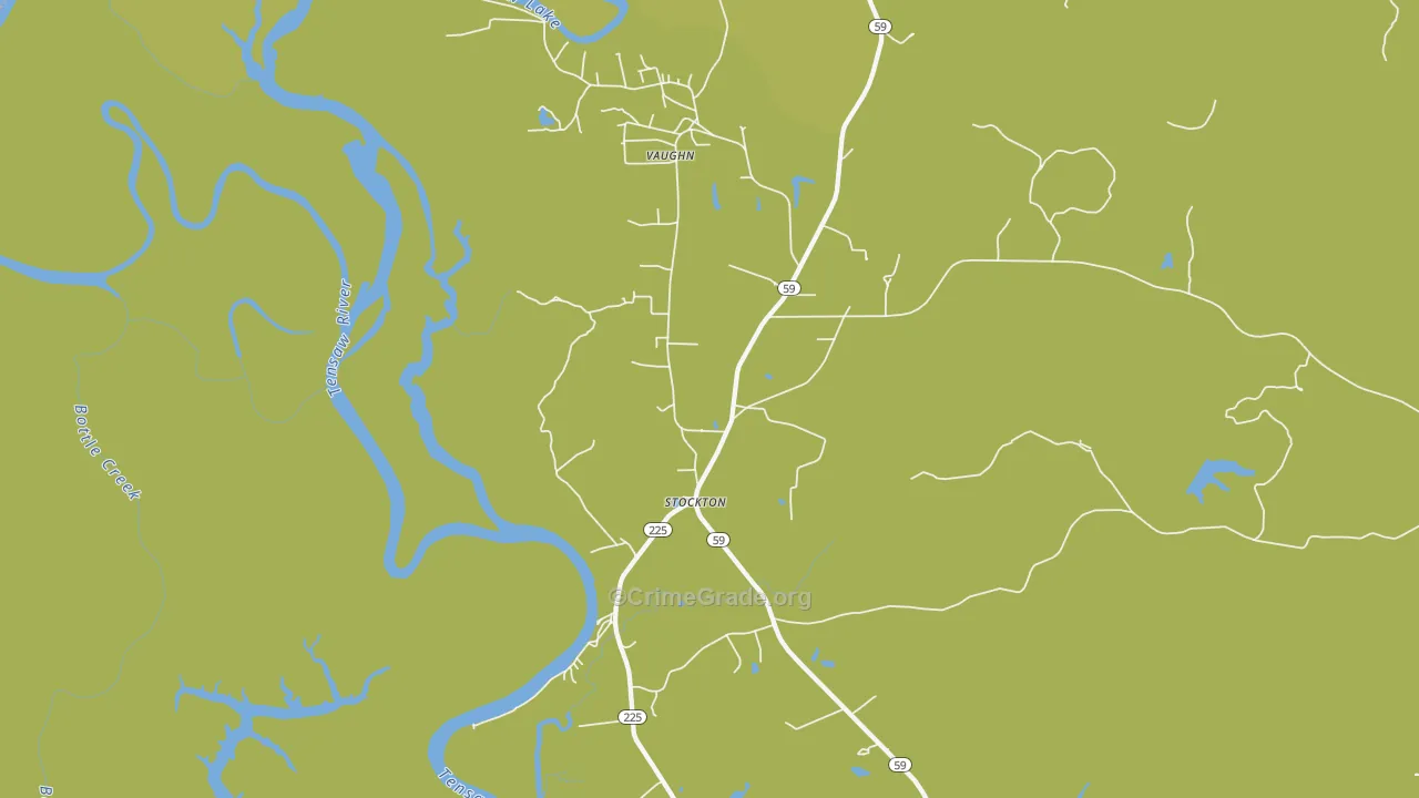 Vaughn, AL Map of Vehicle Theft Rates