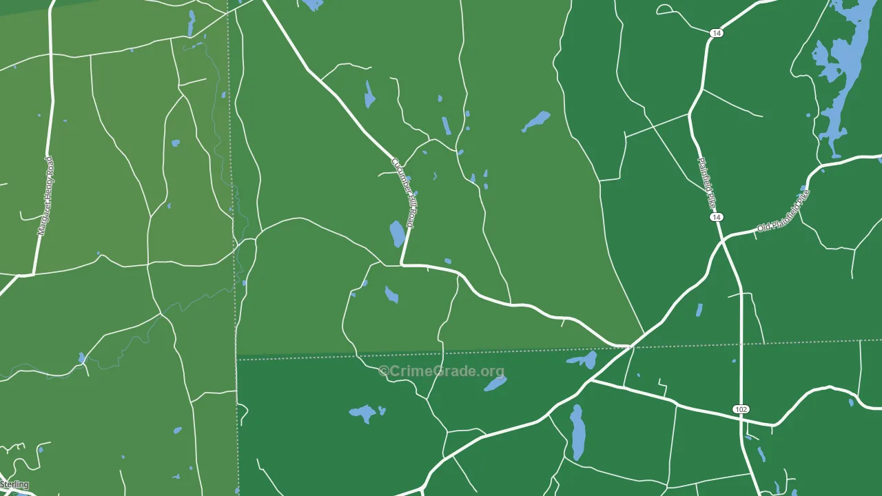 Vaughn Hollow, RI Map of Vehicle Theft Rates