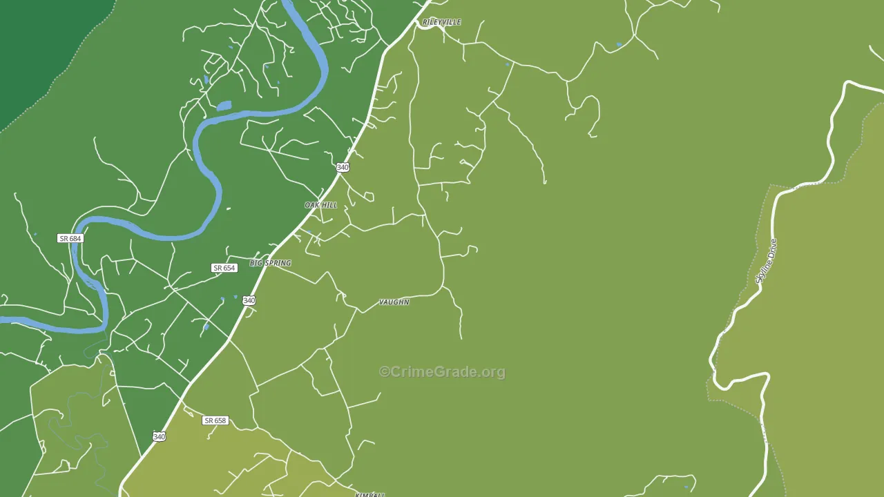 Vaughn, VA Map of Vehicle Theft Rates