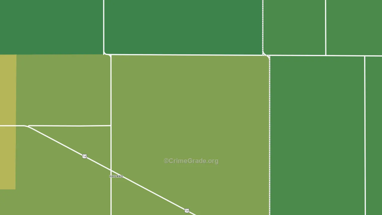 Vayland, SD Map of Vehicle Theft Rates