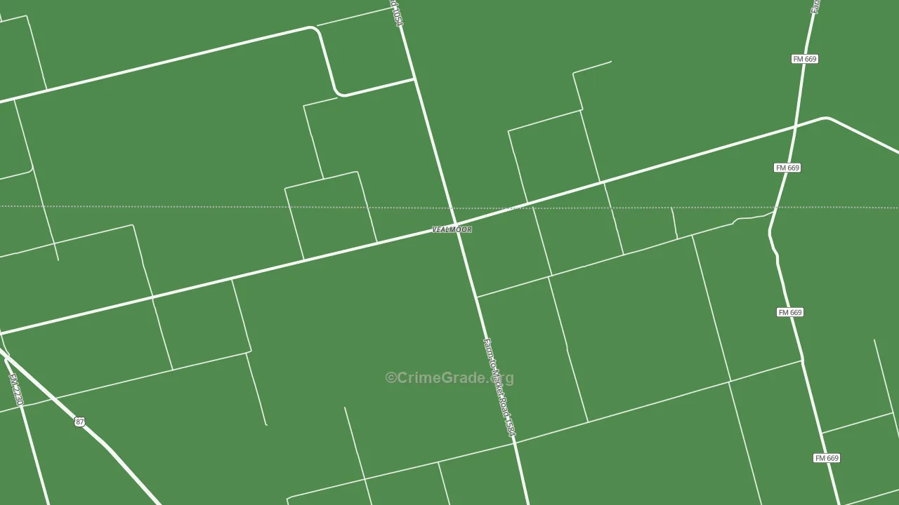 Vealmoor, TX Map of Vehicle Theft Rates