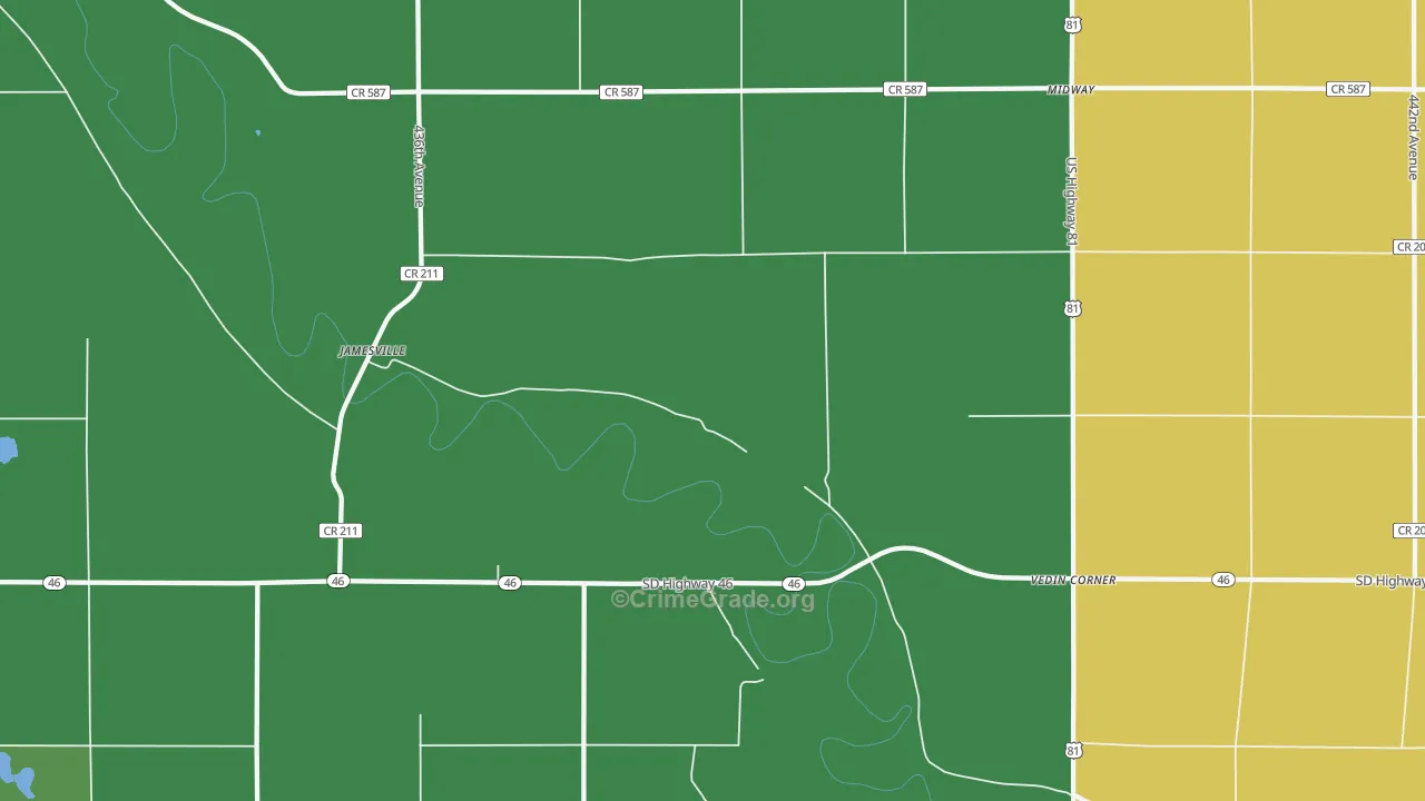 Vedin Corner, SD Map of Vehicle Theft Rates