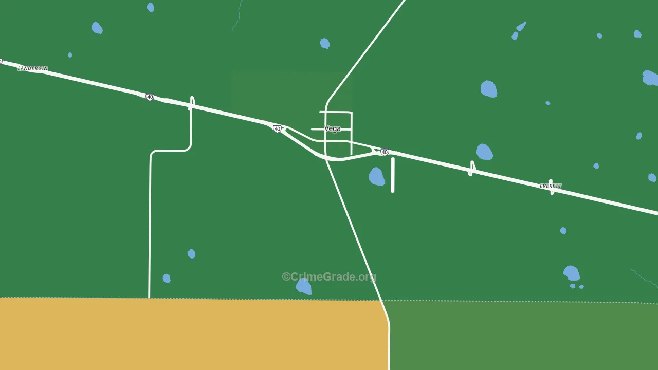 Vega, TX Map of Vehicle Theft Rates