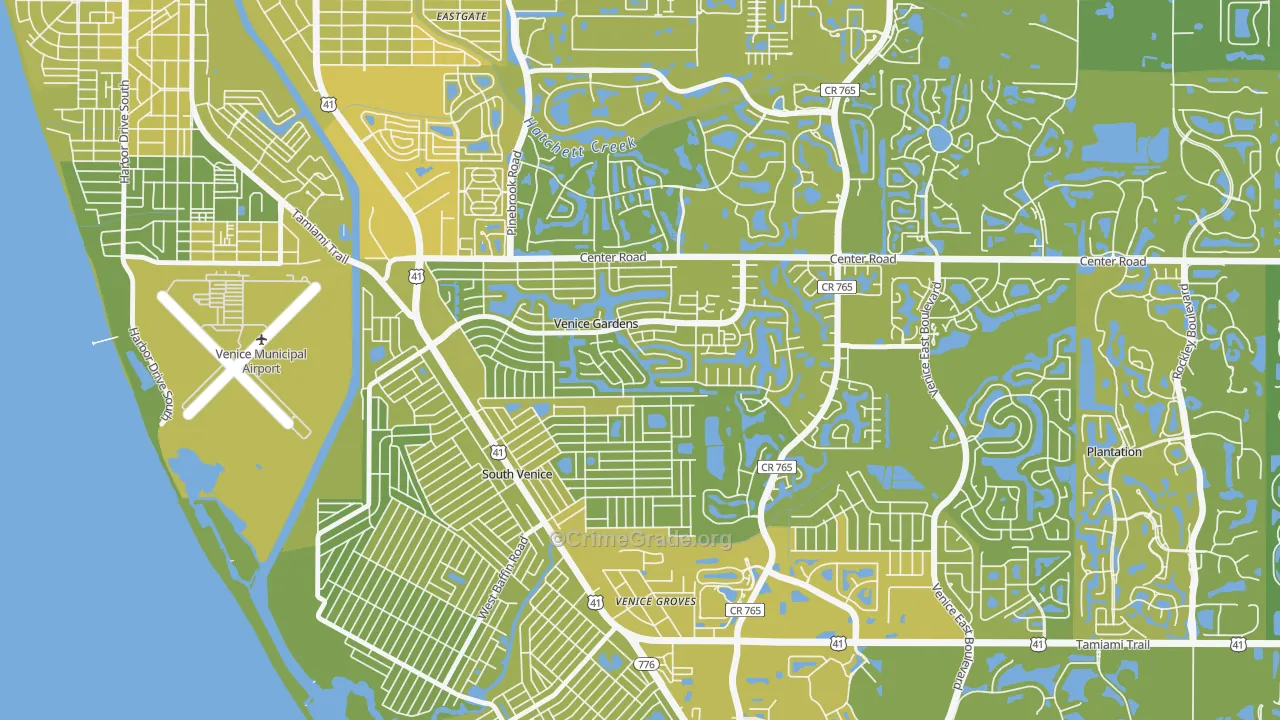 Venice Gardens, FL Map of Vehicle Theft Rates