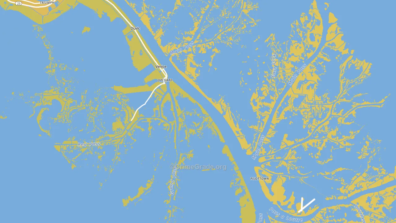 Venice, LA Map of Vehicle Theft Rates