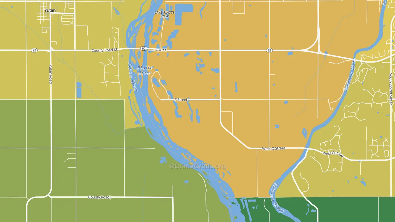 Venice, NE Map of Vehicle Theft Rates