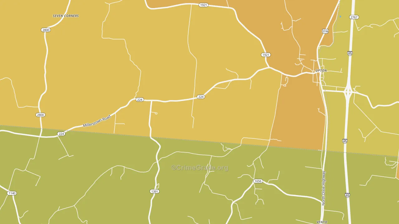 Vento, KY Map of Vehicle Theft Rates
