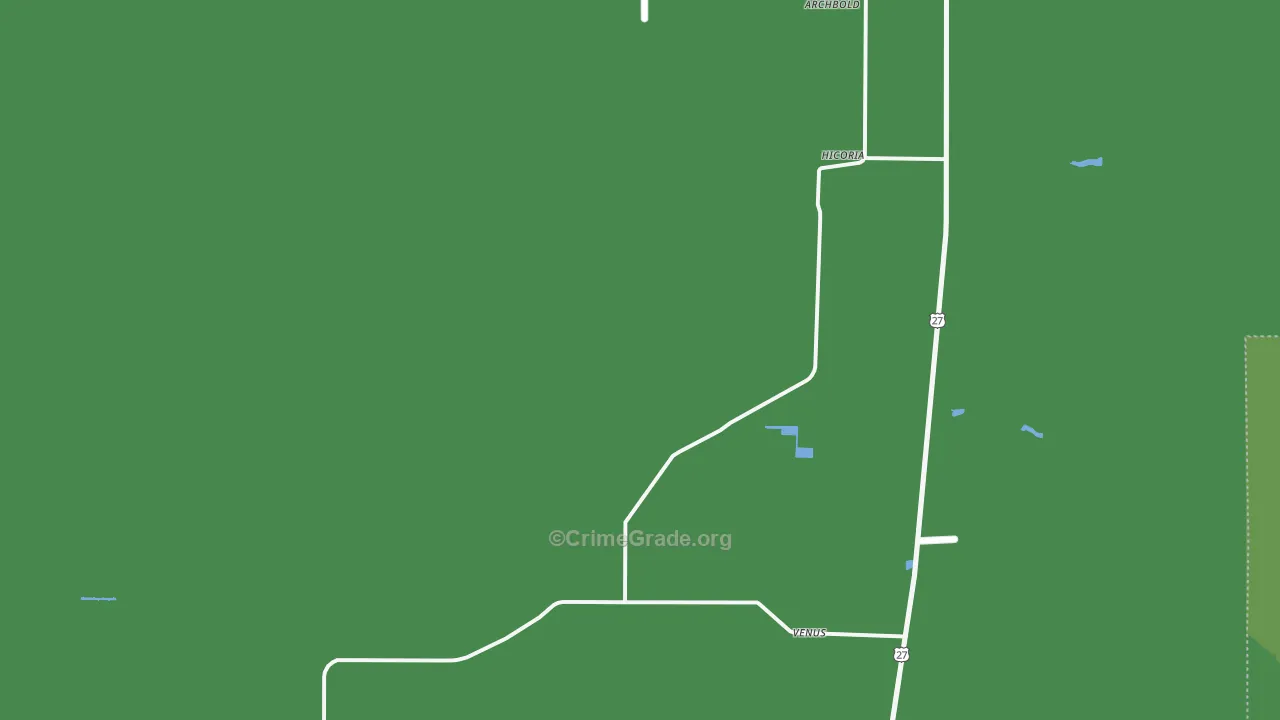 Venus, FL Map of Vehicle Theft Rates