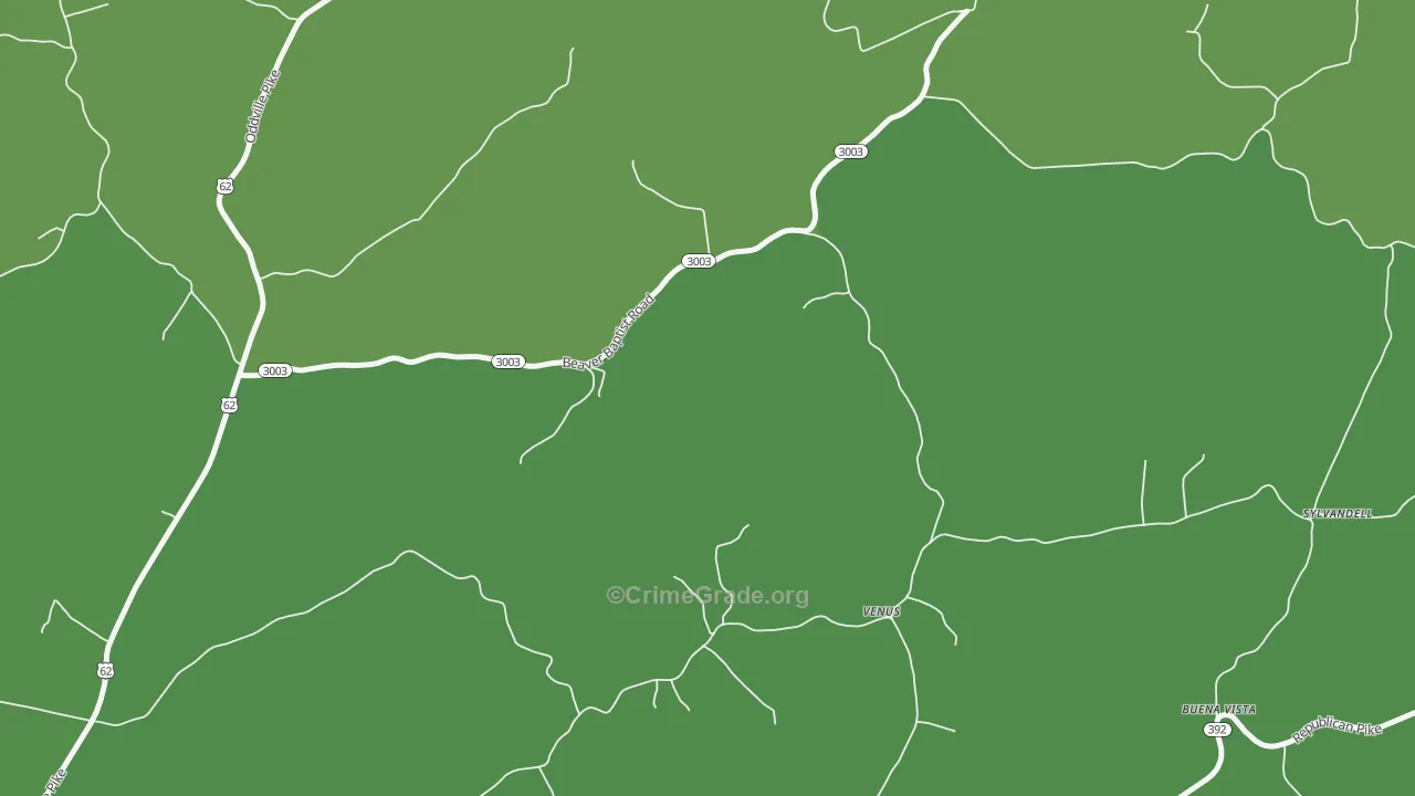Venus, KY Map of Vehicle Theft Rates