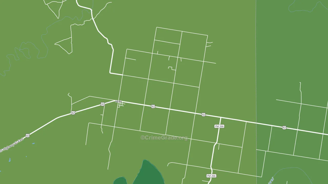 Vera, TX Map of Vehicle Theft Rates