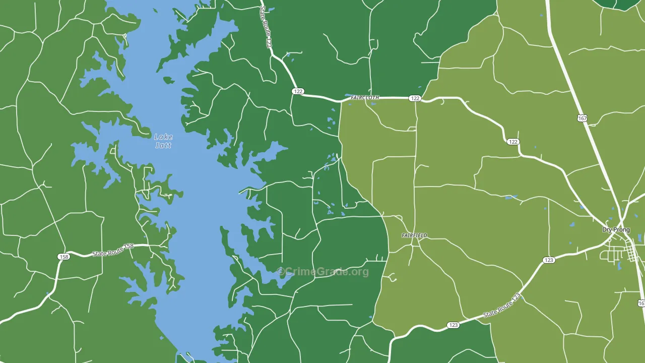Verda, LA Map of Vehicle Theft Rates