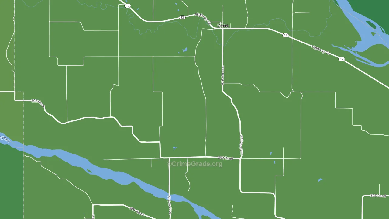 Verdel, NE Map of Vehicle Theft Rates