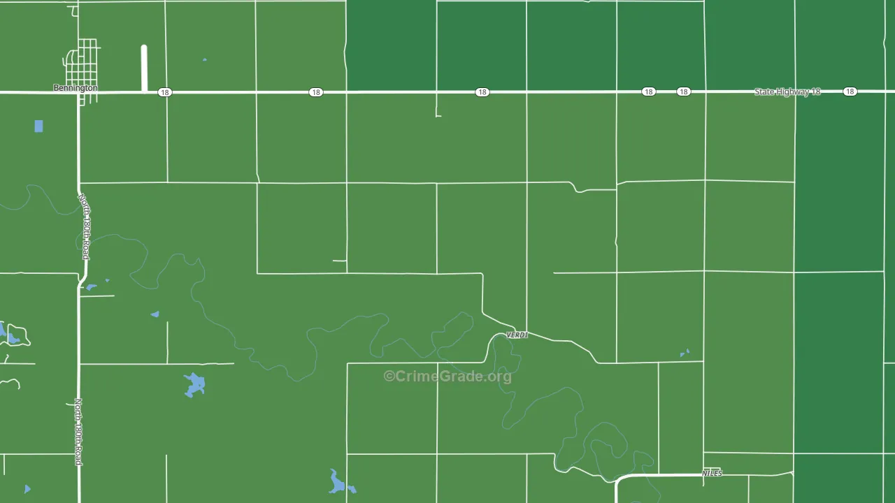 Verdi, KS Map of Vehicle Theft Rates