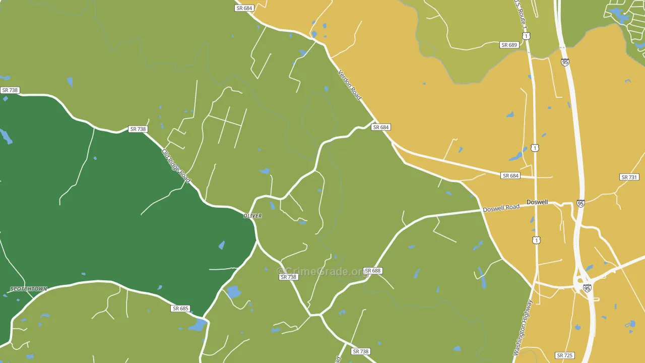 Verdon, VA Map of Vehicle Theft Rates