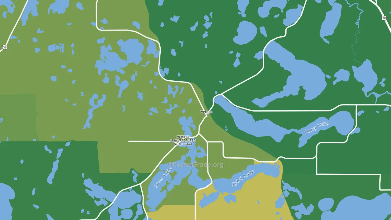 Vergas, MN Map of Vehicle Theft Rates
