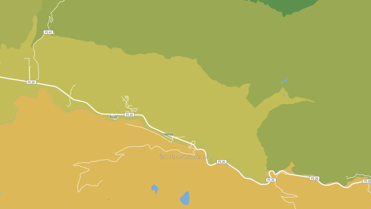 Verlot, WA Map of Vehicle Theft Rates