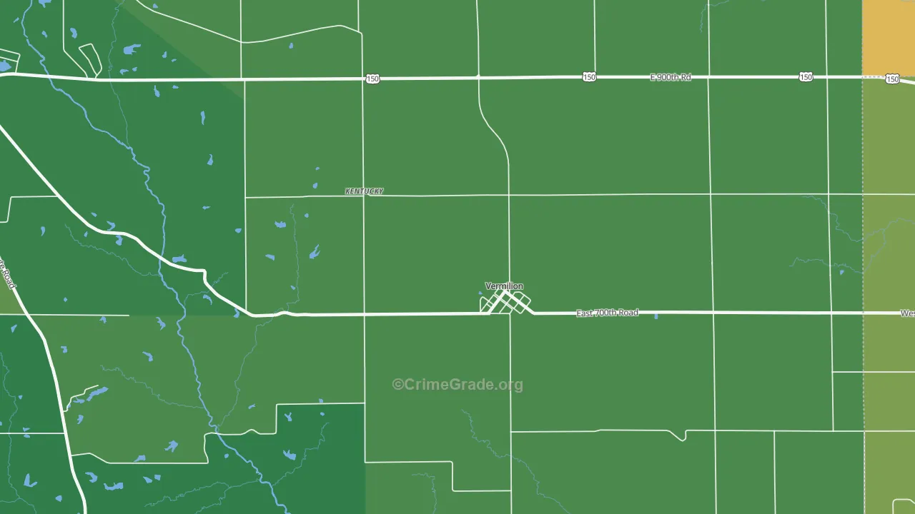 Vermilion, IL Map of Vehicle Theft Rates