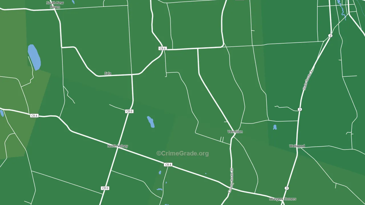 Vermilion, NY Map of Vehicle Theft Rates