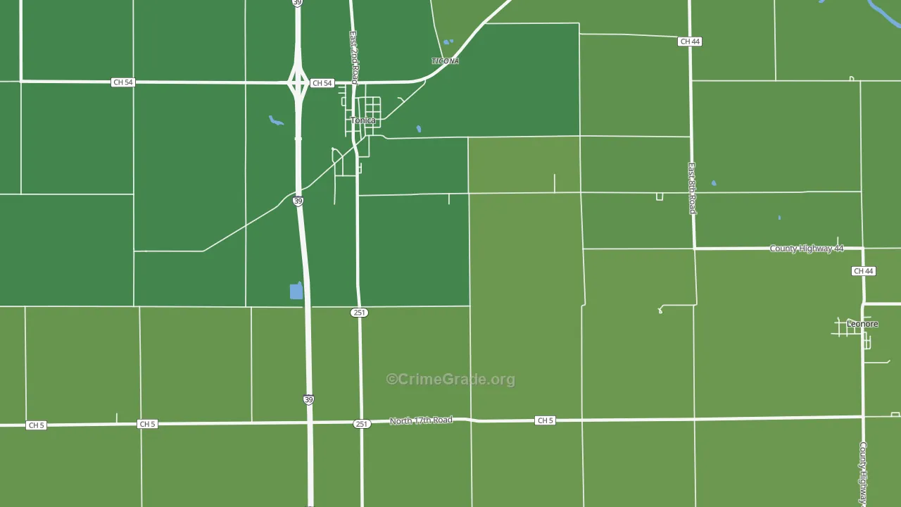 Vermilionville, IL Map of Vehicle Theft Rates