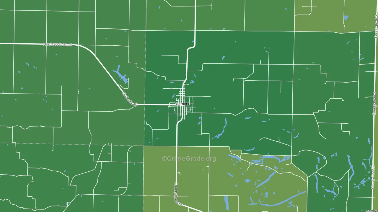 Vermont, IL Map of Vehicle Theft Rates