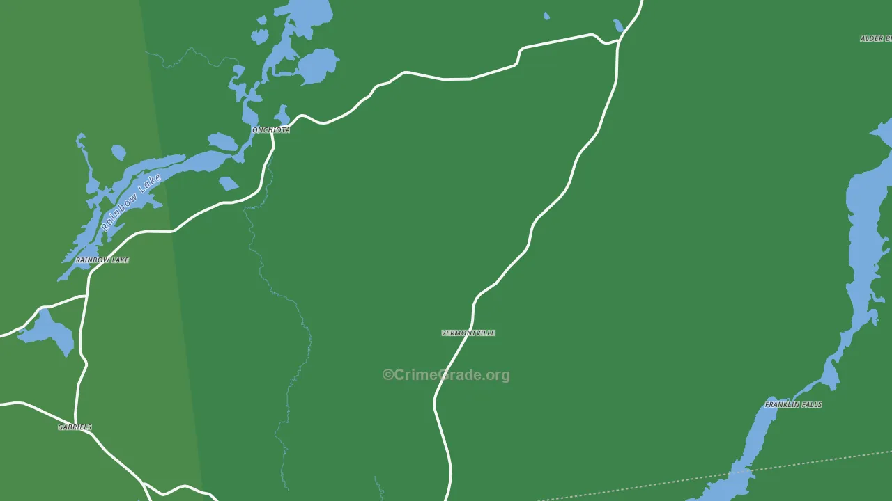 Vermontville, NY Map of Vehicle Theft Rates