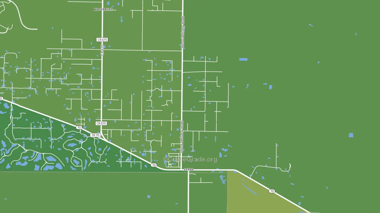 Verna, FL Map of Vehicle Theft Rates